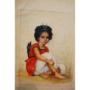 Portrait Of A Young Child  With Jewels By François Lafon