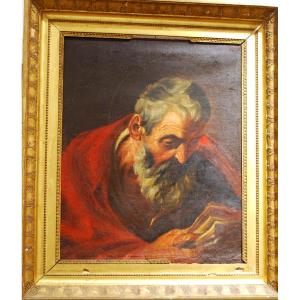 Oil On Canvas Saint Jerome Italian School