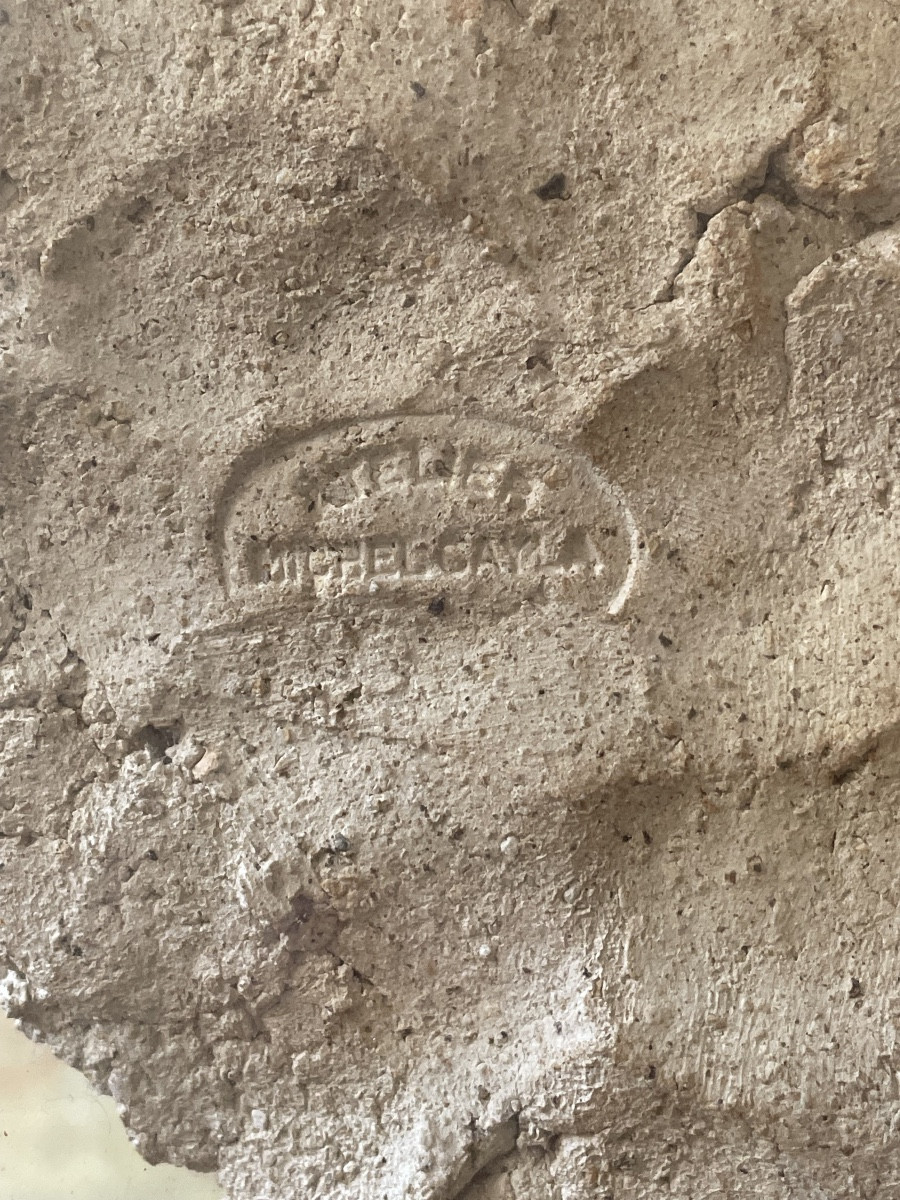 Michel Cayla, œuvre en terre chamottée et plexiglas -photo-1