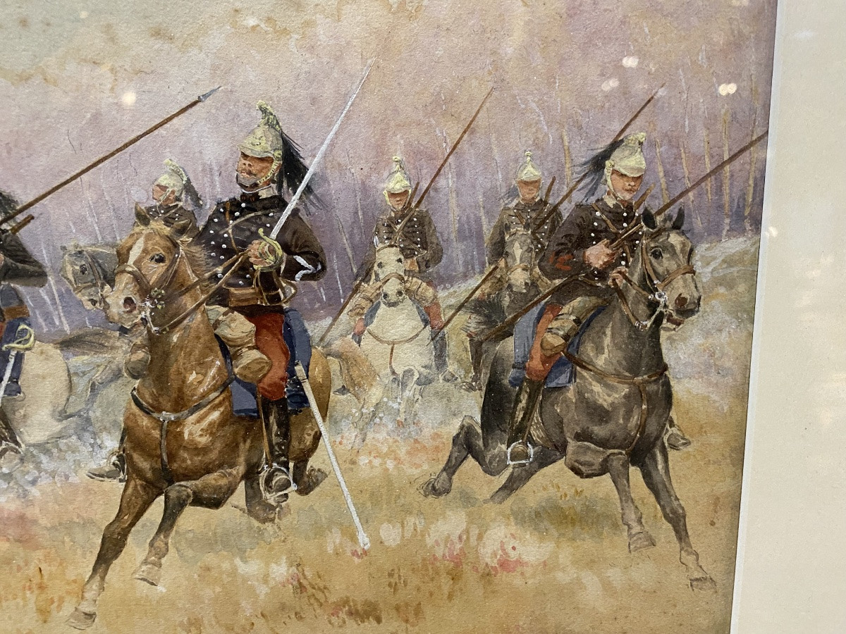 Charge Of Dragons, Watercolor, By E.detaille -photo-4