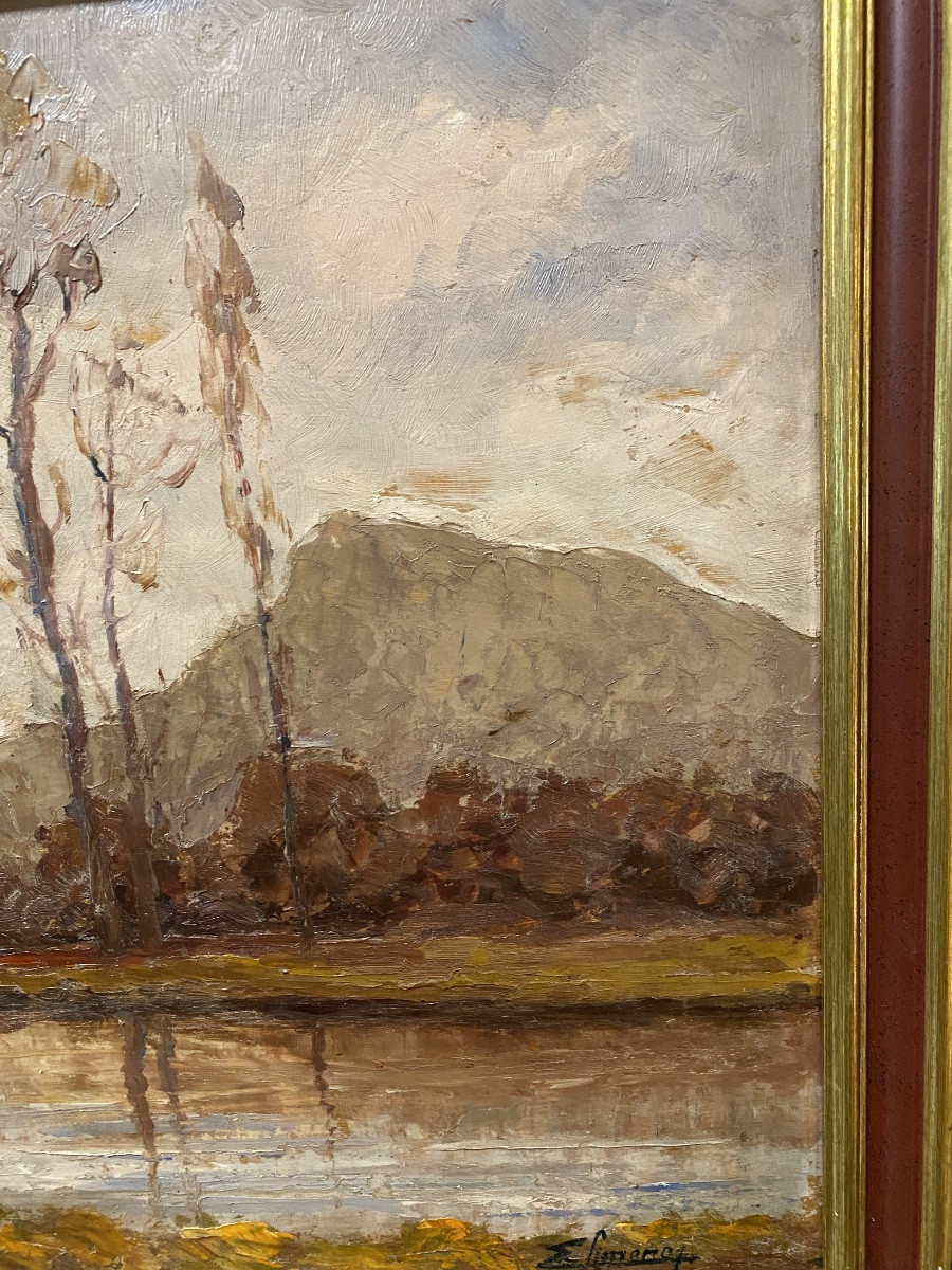 Savoyard Landscape, Oil, By émile Simonod-photo-4
