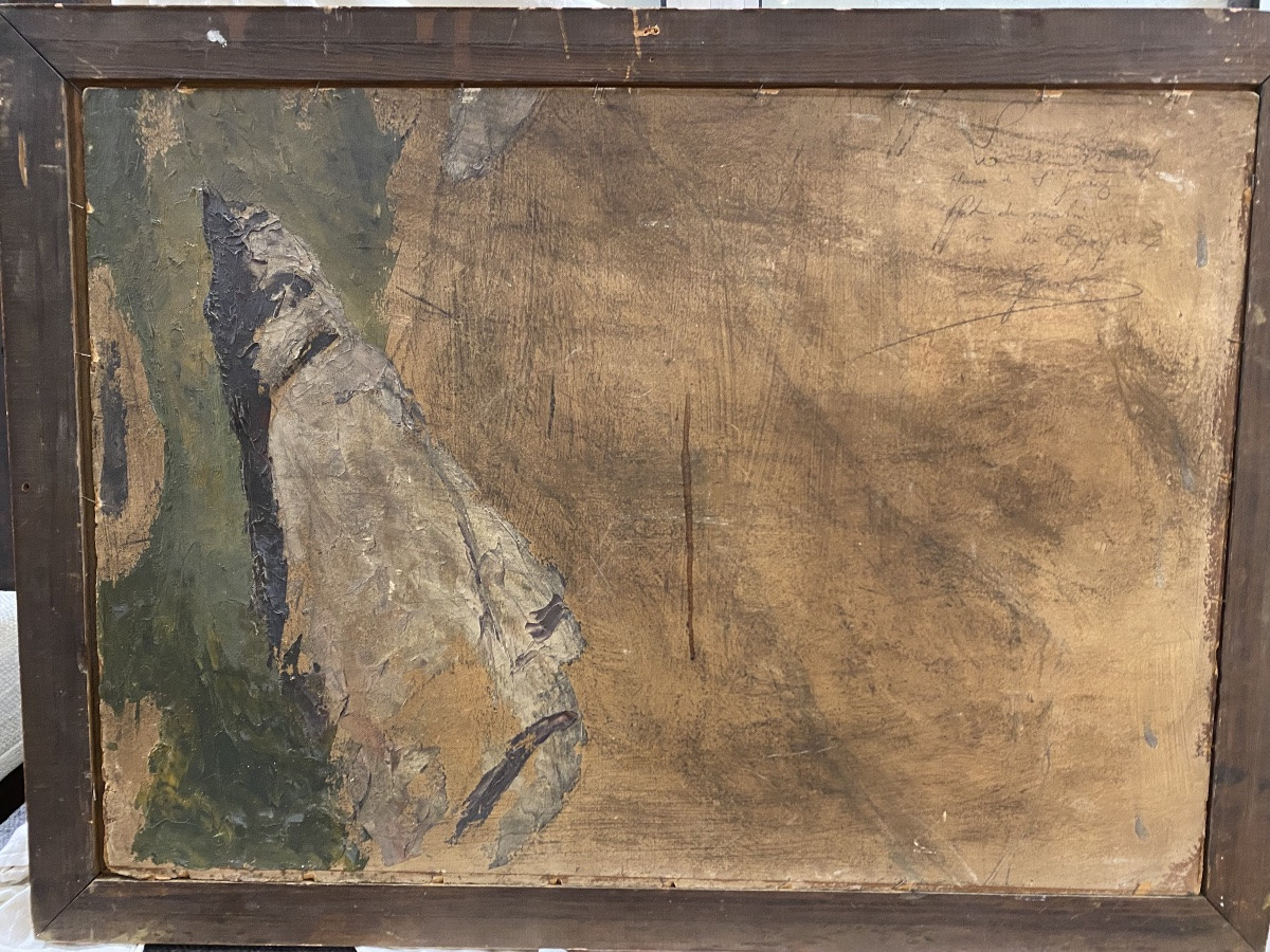 Lake Annecy, St Jorioz, Oil On Panel By E. Veron-photo-2