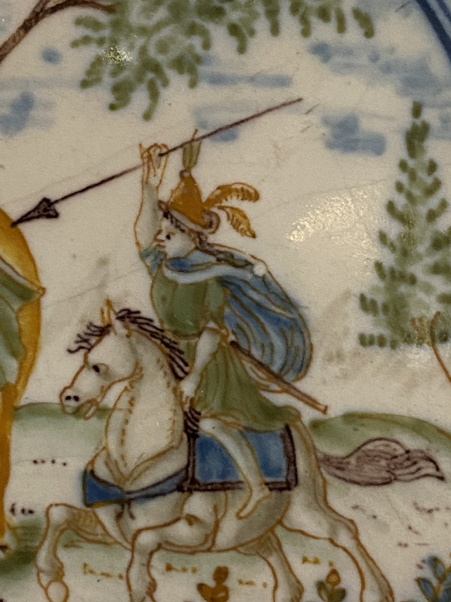 Moustiers Earthenware Plate Circa 1750-photo-4