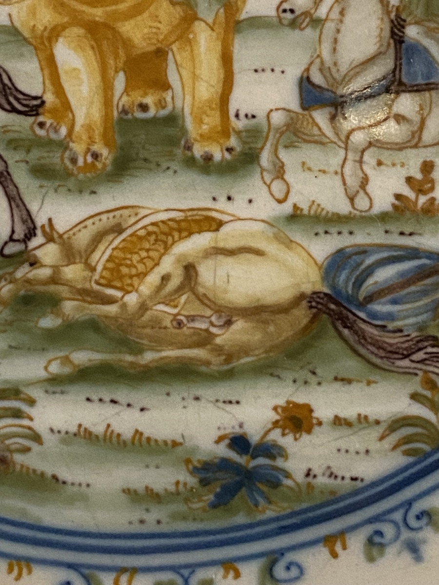 Moustiers Earthenware Plate Circa 1750-photo-5