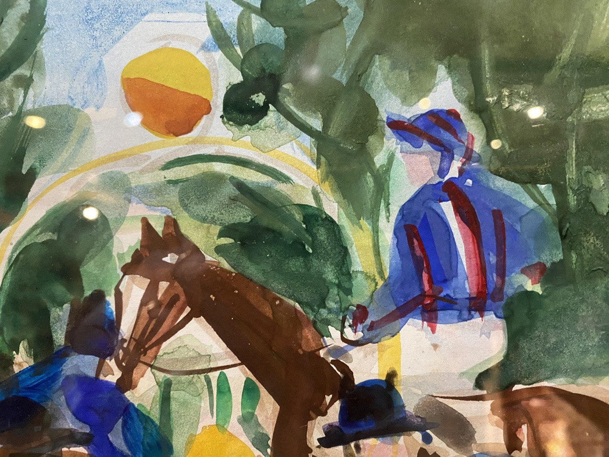 Horse Race, Watercolor By Pierre Gaillardot-photo-4