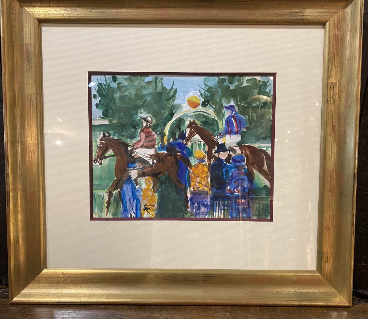 Horse Race, Watercolor By Pierre Gaillardot