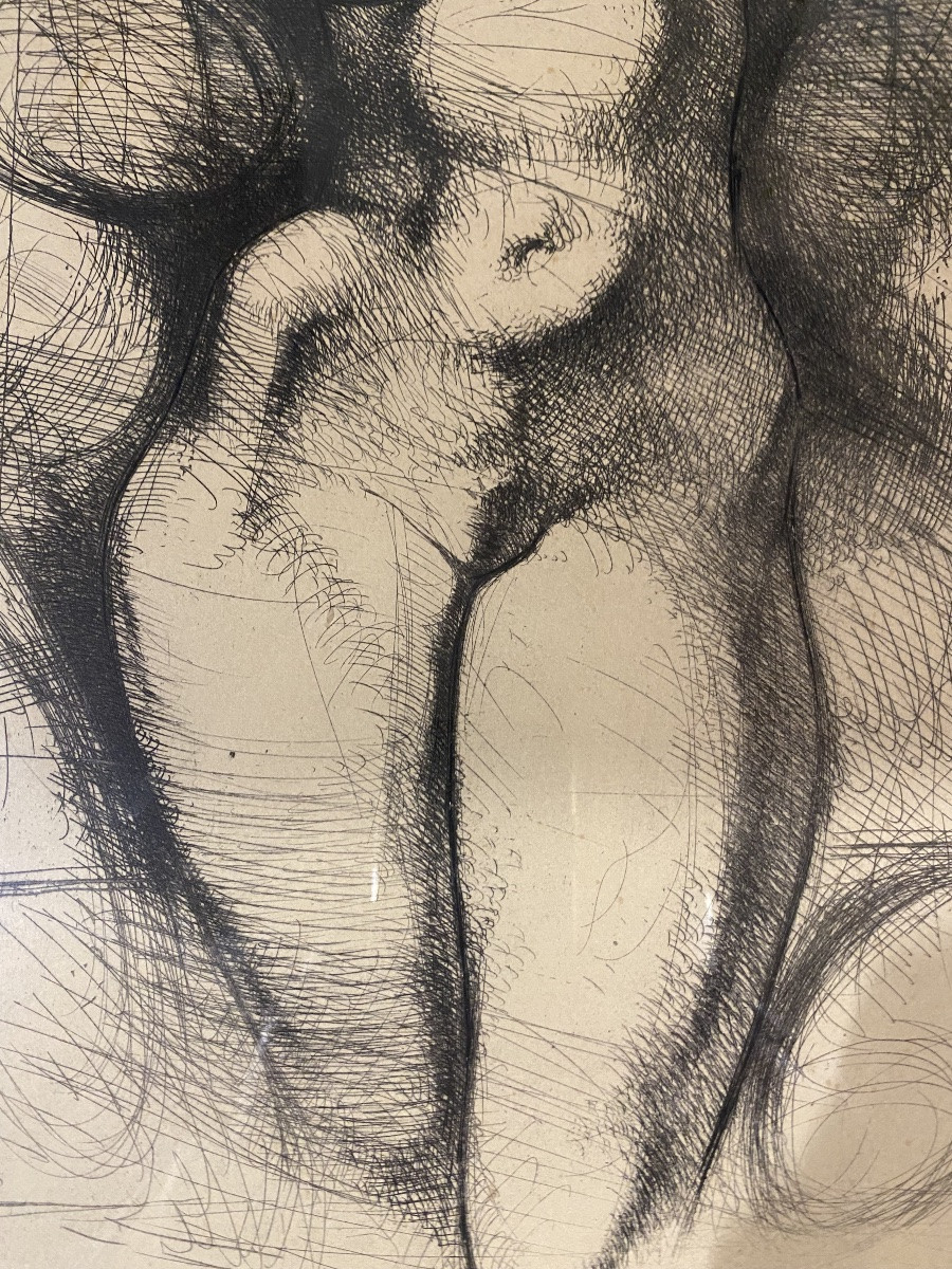 Nu féminin. , lithographie par Georges Oudot , Besançon -photo-2