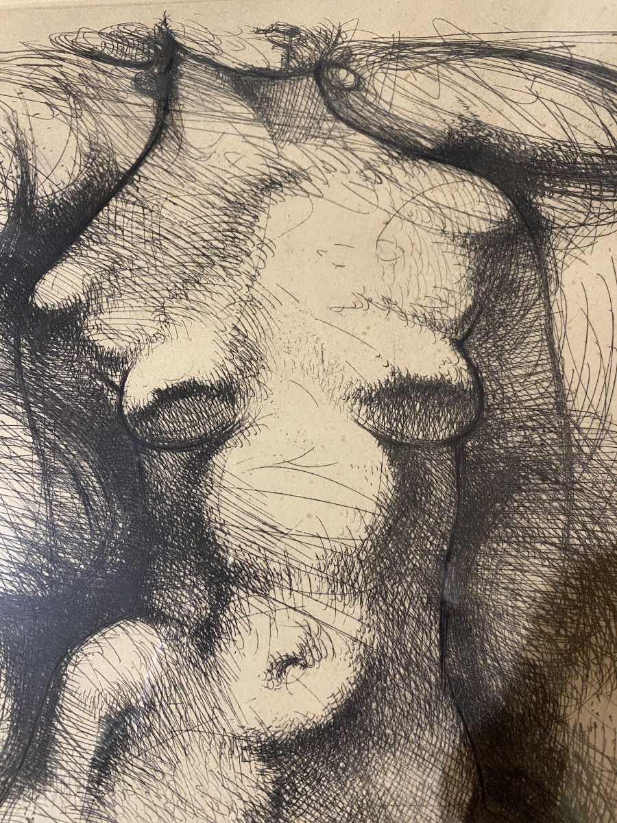 Nu féminin. , lithographie par Georges Oudot , Besançon -photo-3