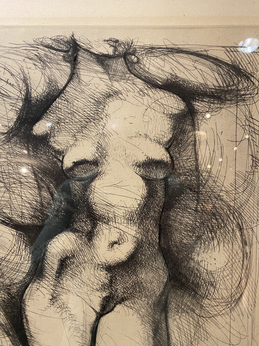 Nu féminin. , lithographie par Georges Oudot , Besançon -photo-4