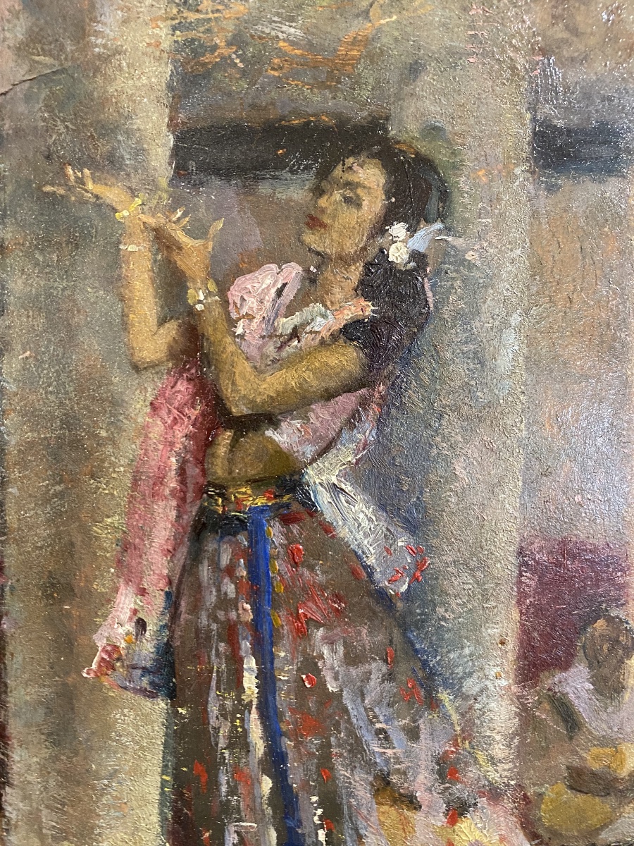 Scène orientaliste , danseuse et musiciens par Lanierieri-photo-1