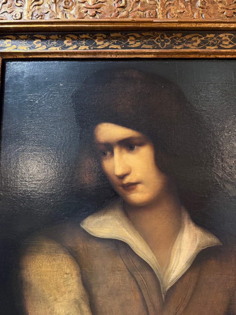 Autoportrait, huile sur toile par Léonard Sarluis , école symboliste-photo-3