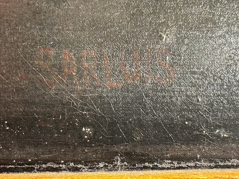 Autoportrait, huile sur toile par Léonard Sarluis , école symboliste-photo-3
