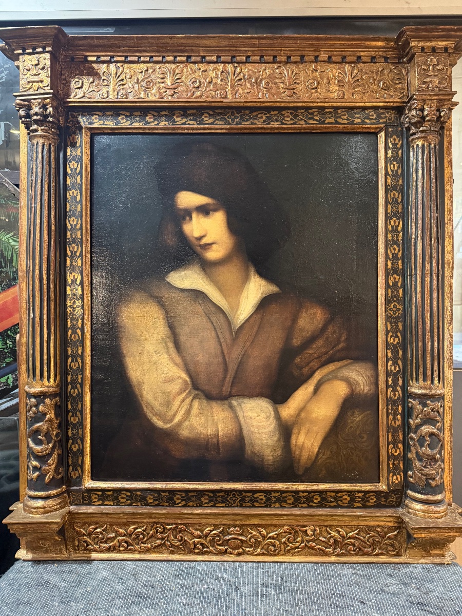 Autoportrait, huile sur toile par Léonard Sarluis , école symboliste