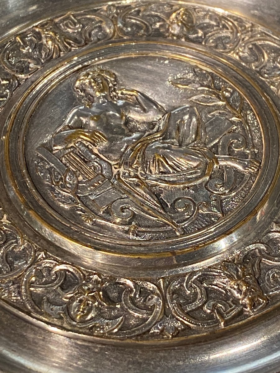 Coupe , Vide-poches en Bronze Argenté , Napoléon III-photo-1
