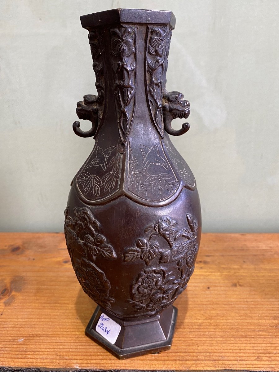 Pair Of Bronze Vases Meiji Period Japan-photo-4
