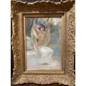 Jeune femme nue au jardin par Paul Quinsac