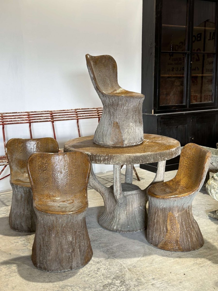 Garden Furniture Concrete Faux Wood Rock Garden-photo-3