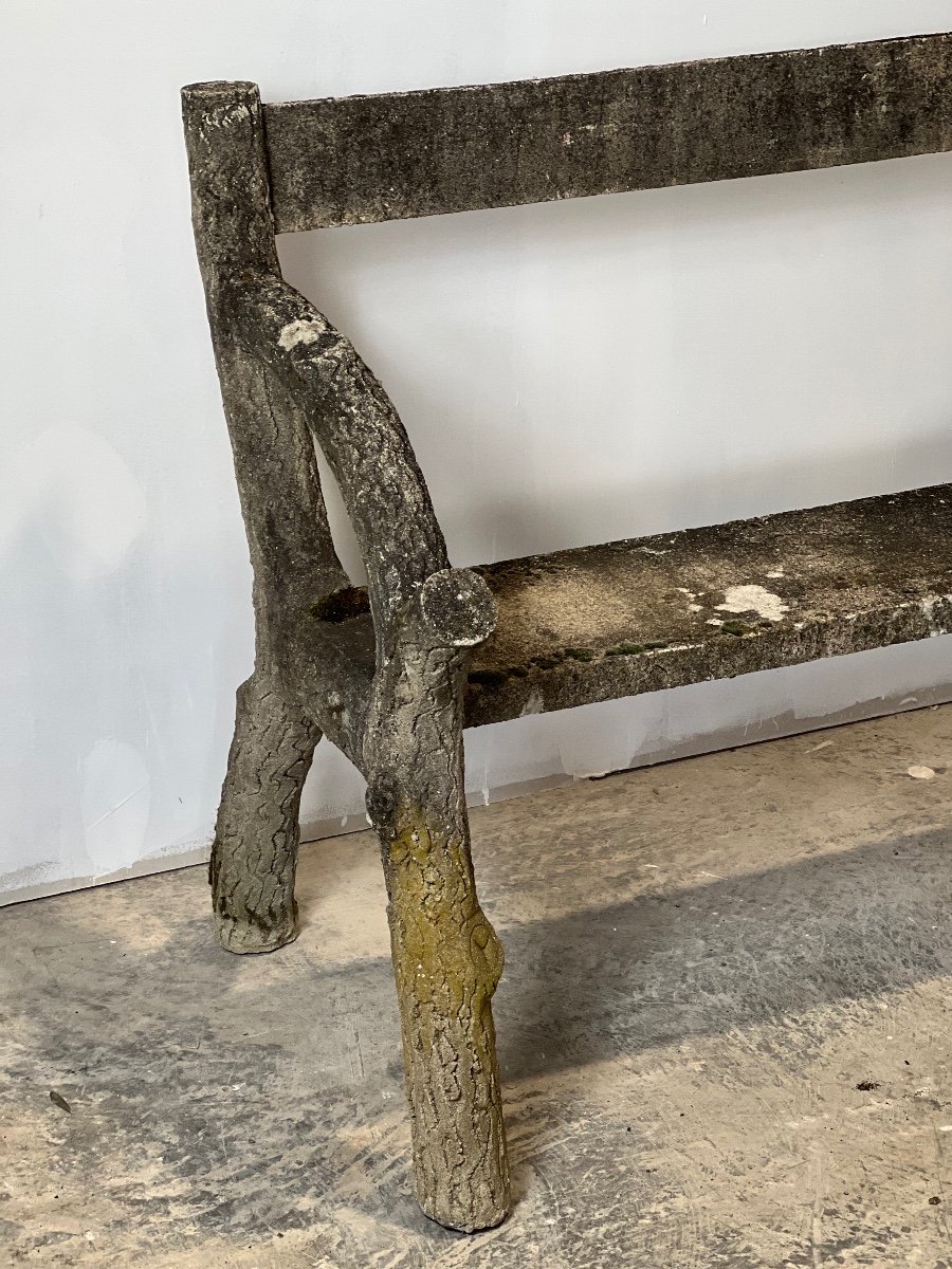 Banc Béton Faux Bois Rocaille-photo-2
