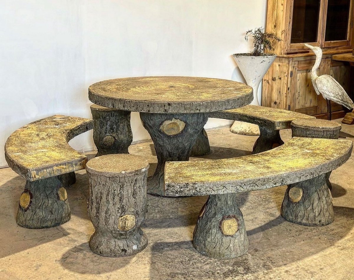 Salon Jardin Béton Faux Bois