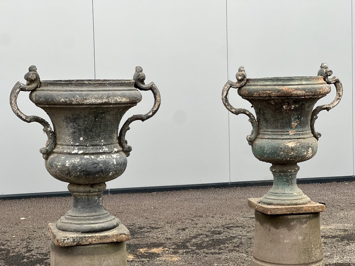 Paire De Vase En Fonte Directoire 18eme