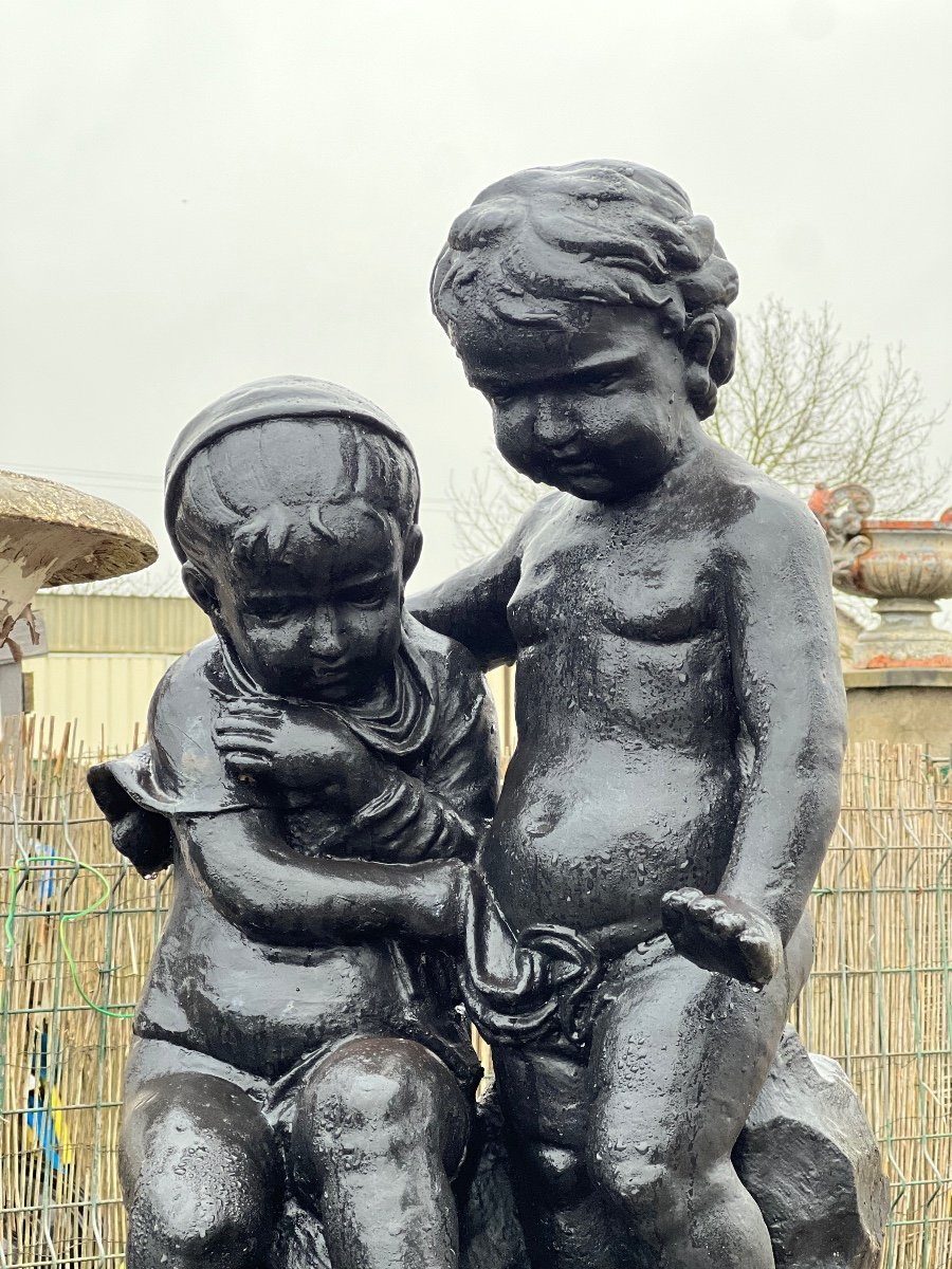 Old Child Couple In Cast Iron XIX-photo-2