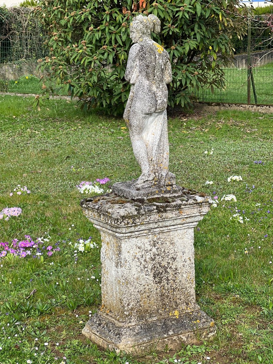 Ensemble Socle Et Statue XIX
