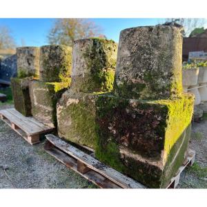 4 Socle Borne En Pierre XIX Eme