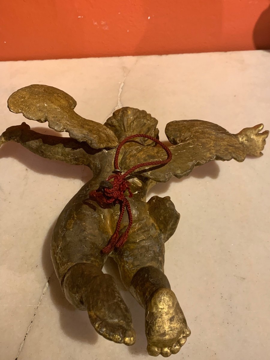 Une Paire d'Angelots En Bois Doré Italie, Fin Du XVIIe Siècle  -photo-8