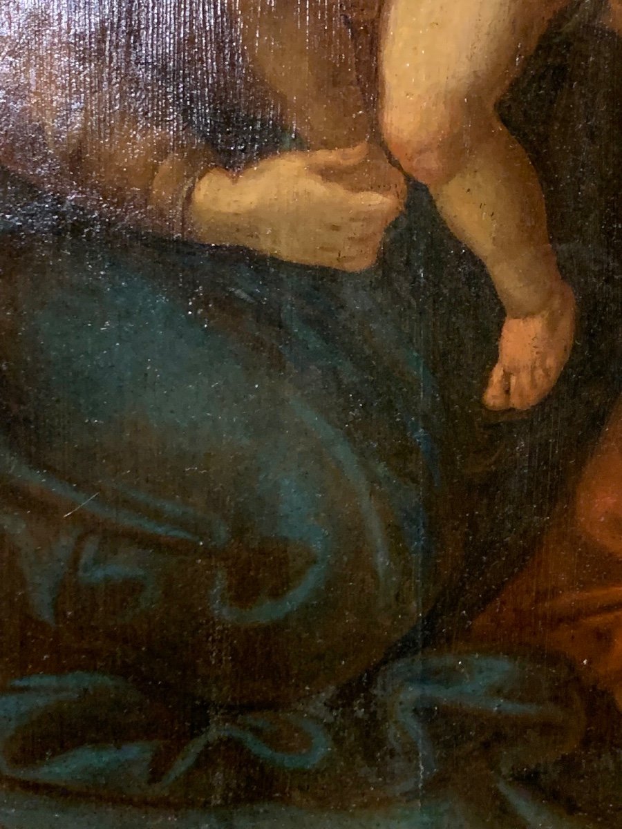La Sainte Famille, Huile Sur Panneau De Noyer, Italie Fin XVIe Siècle -photo-4
