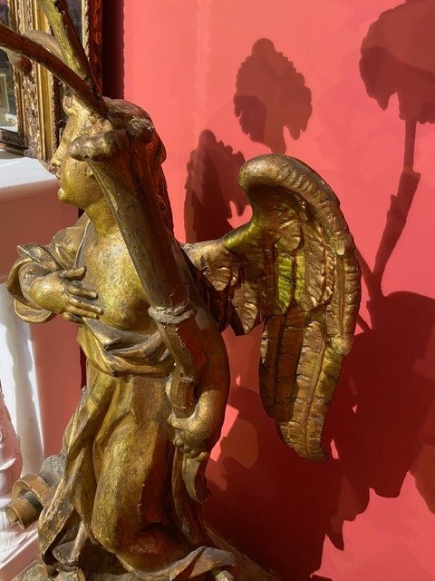 Pair Of Wooden Angels With Candelabra .-photo-7
