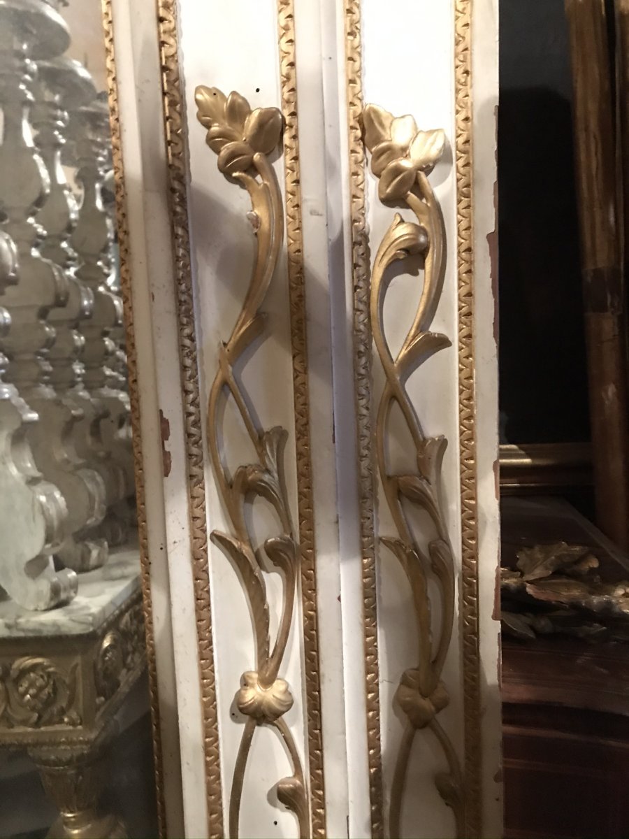 Lacquered And Gilded Console And Mirror From The End Of The Eighteenth Century.-photo-2