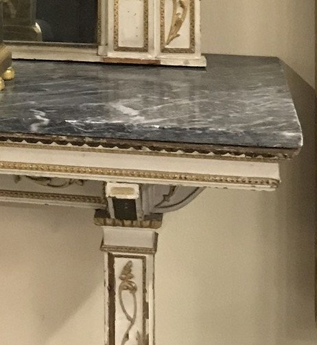 Lacquered And Gilded Console And Mirror From The End Of The Eighteenth Century.-photo-3