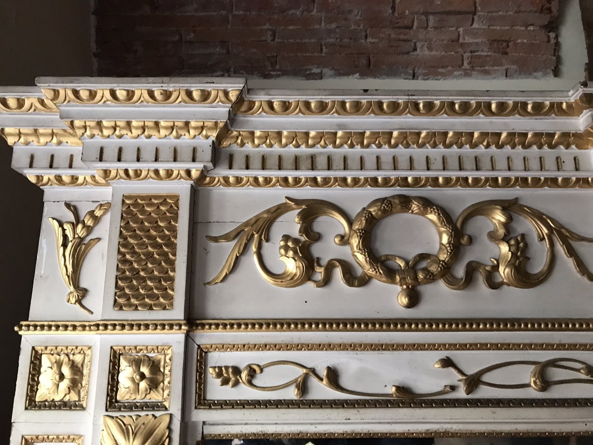 Lacquered And Gilded Console And Mirror From The End Of The Eighteenth Century.-photo-6