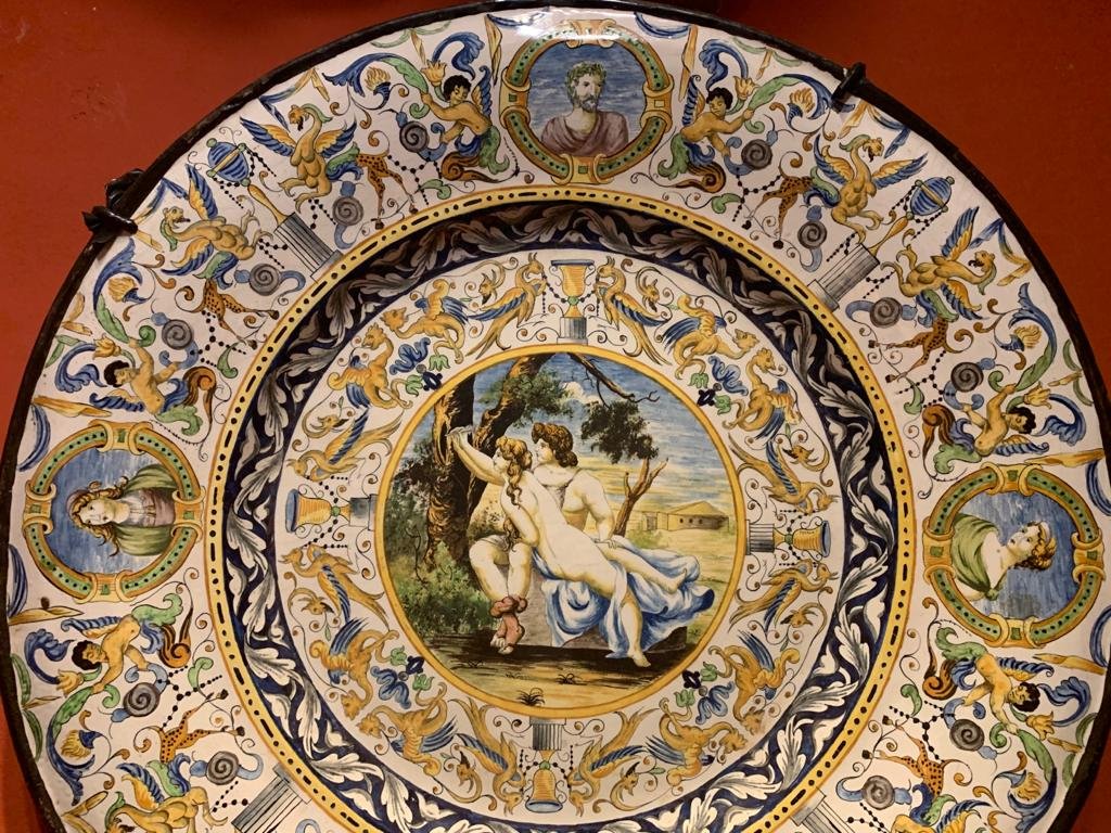 Large Majolica Plate XIXsec.-photo-5