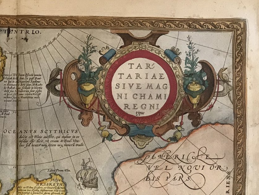 Carte Tartariae Sive Magni Chamiregni Edition From 1584 Ortelius Measures: 54x40.5 With A Colora-photo-2