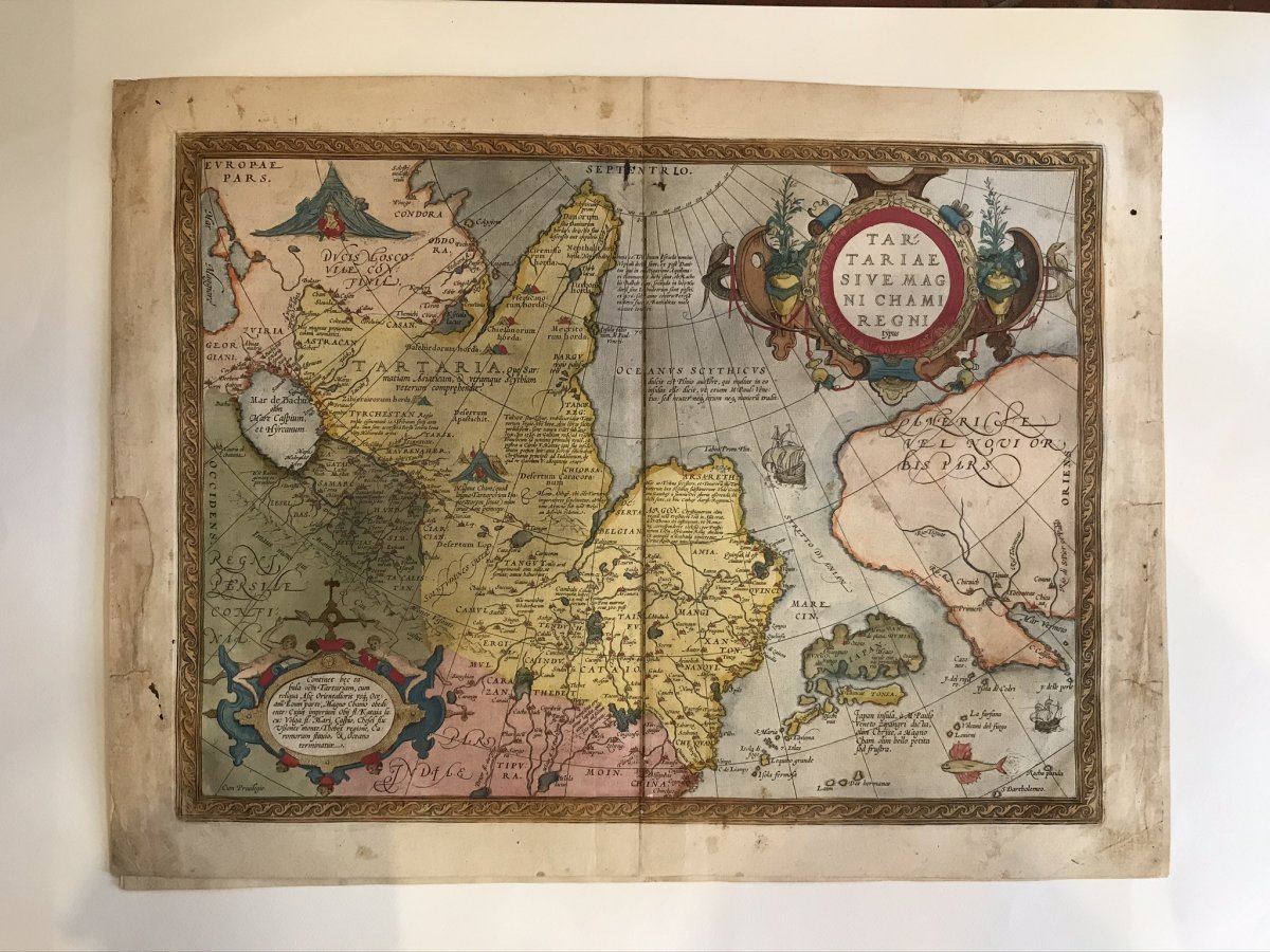 Carte Tartariae Sive Magni Chamiregni Edition From 1584 Ortelius Measures: 54x40.5 With A Colora