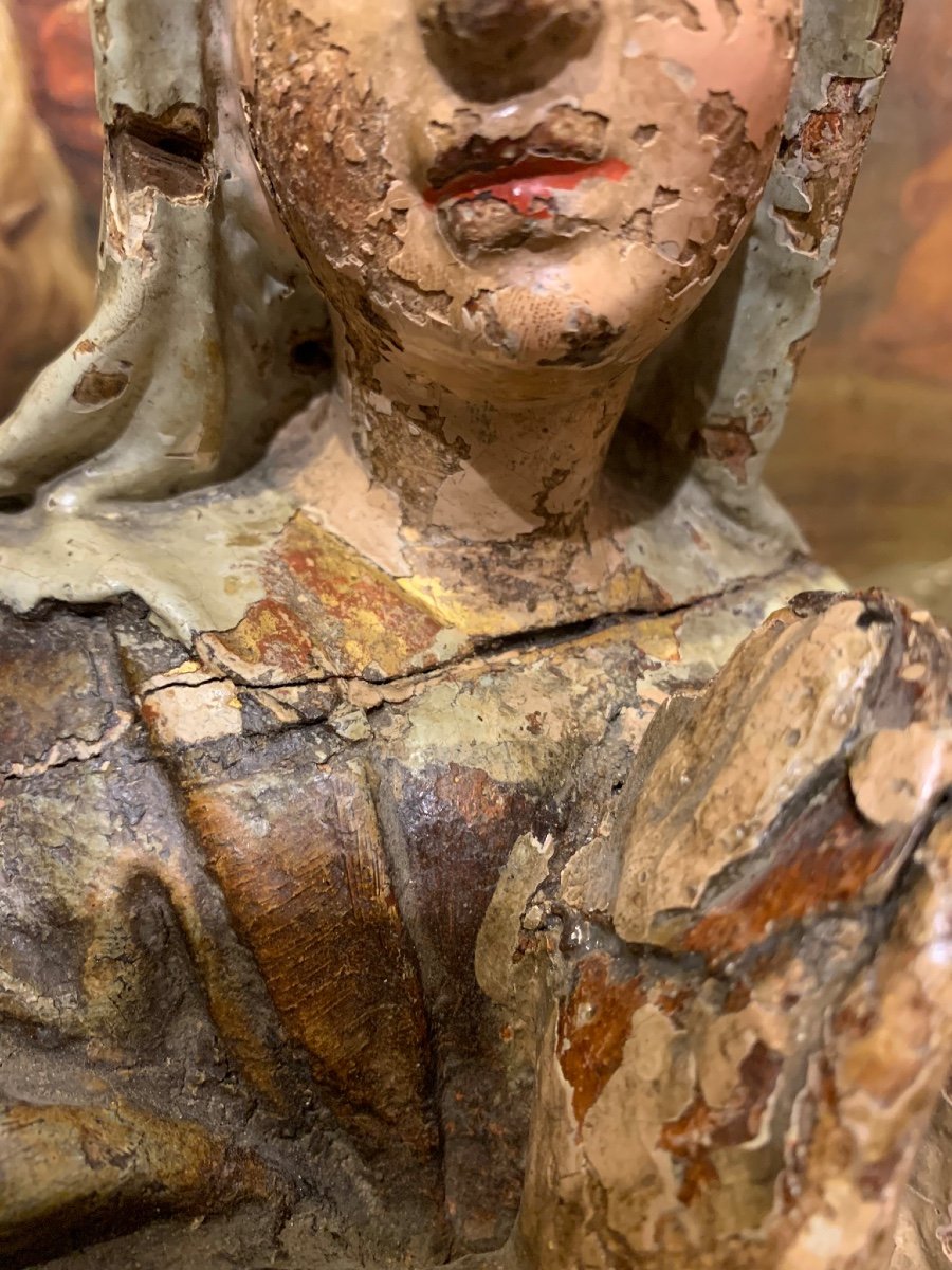 Madonna From Northern Italy, Polychromed Wood, Mid-15th Century.-photo-1