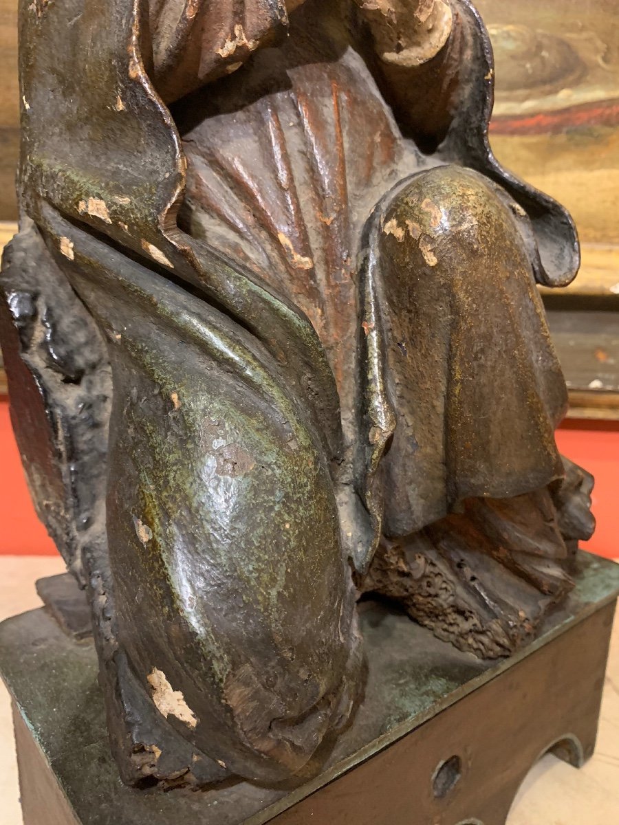 Madonna From Northern Italy, Polychromed Wood, Mid-15th Century.-photo-2