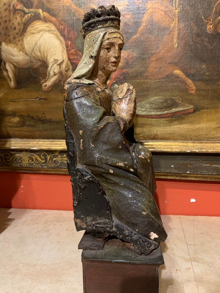 Madonna From Northern Italy, Polychromed Wood, Mid-15th Century.-photo-8