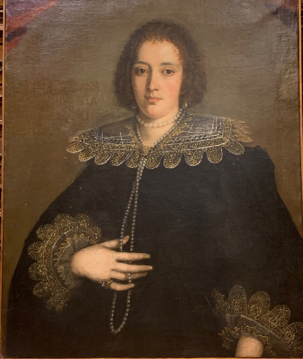 Portrait Of A Noble Lady, Florentine School, Oil On Canvas Late 16th Century  