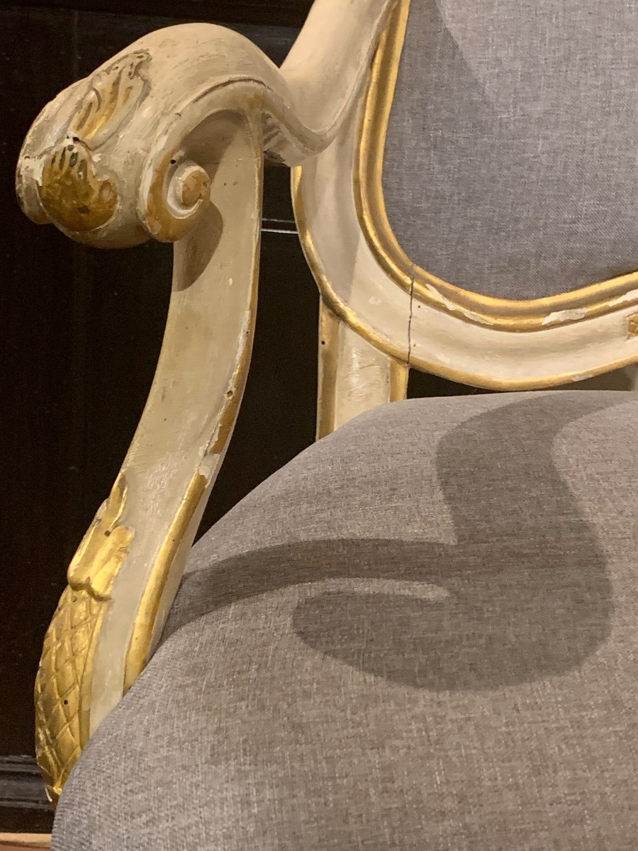 A Pair Of Venetian Giltwood Armchairs, Mid 18th Century-photo-2