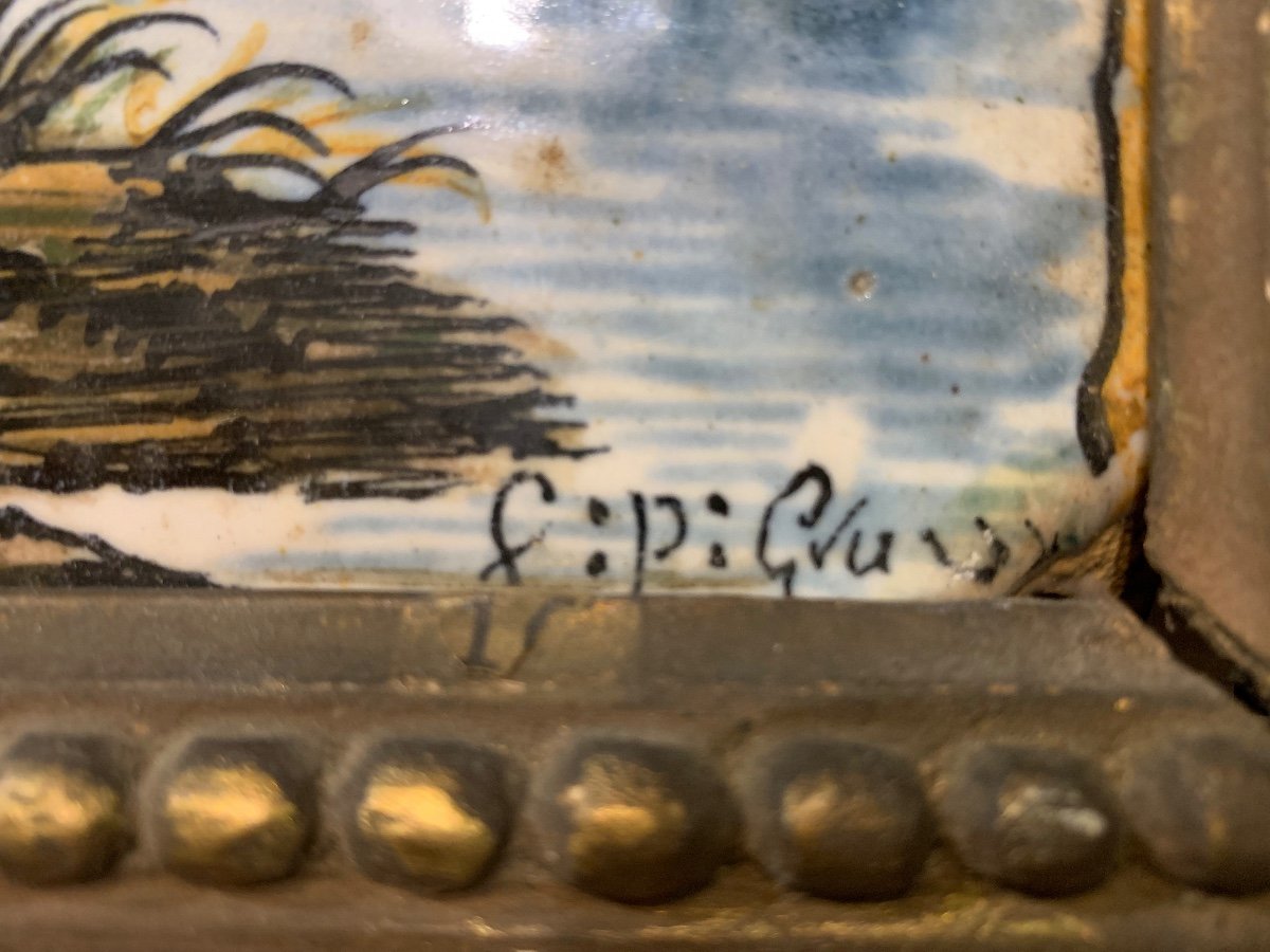 Majolica Plate From Castelli, Bottegagrue, Close To Francesco Antonio Saverio Grue-photo-4