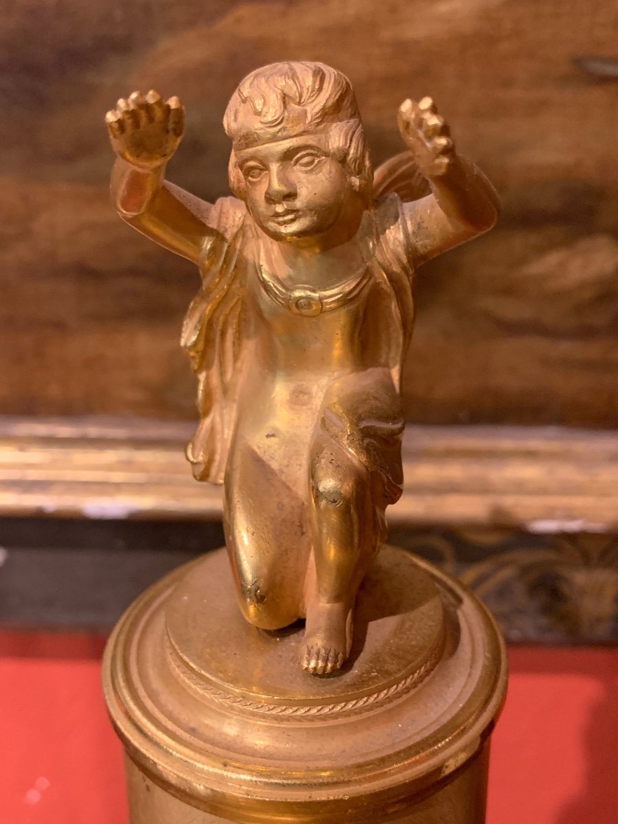 Une Pendule De Cheminée Empire En Bronze Doré, France Début Du XIXe Siècle.   -photo-7