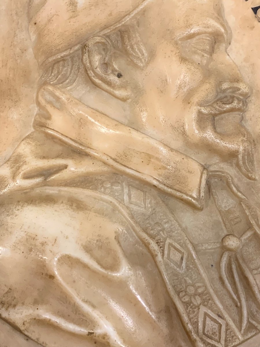 Plaque De Profil En Marbre Du Pape Clément X, Italie Fin Du XVIIe Siècle.  -photo-2