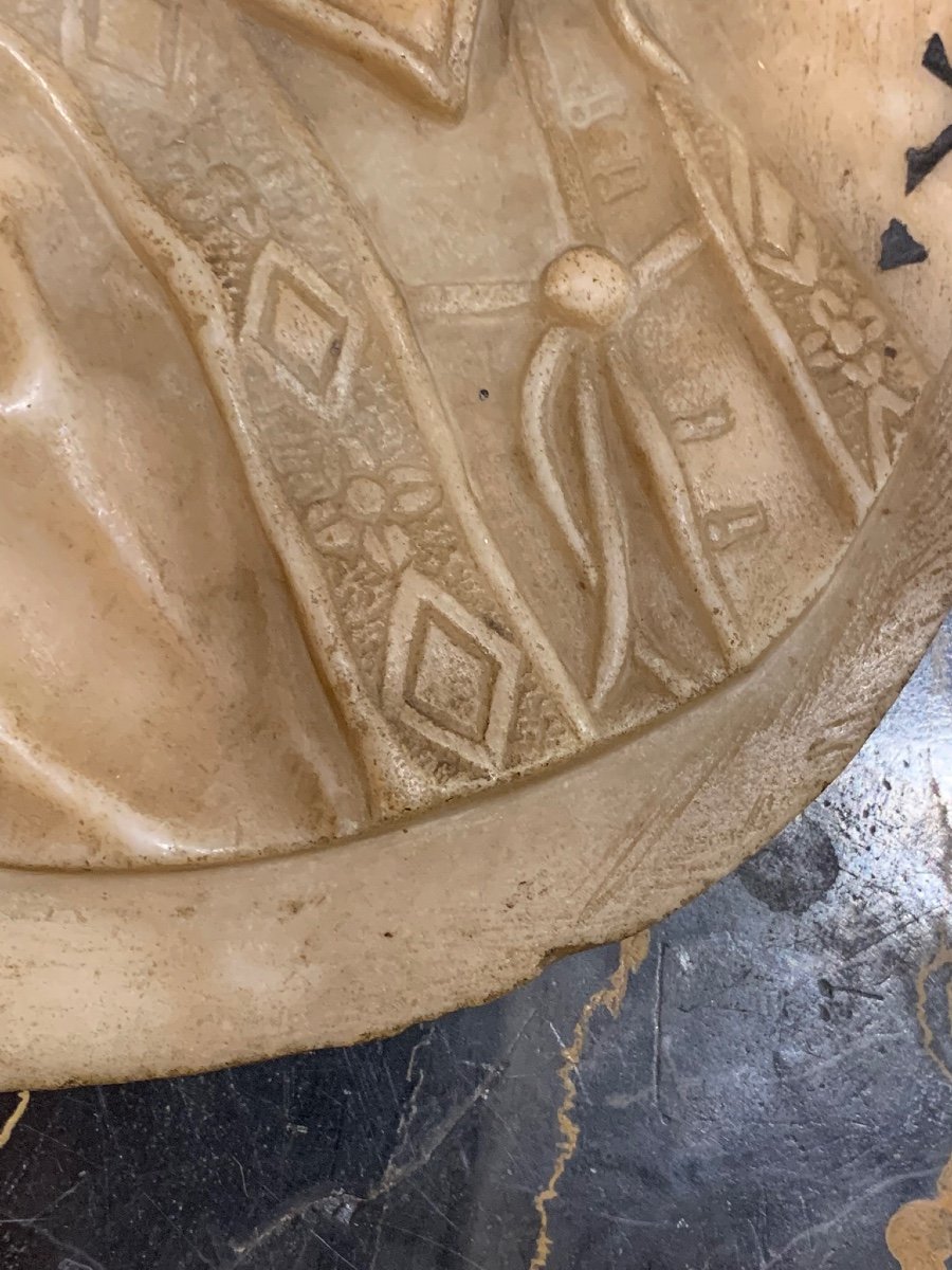 Plaque De Profil En Marbre Du Pape Clément X, Italie Fin Du XVIIe Siècle.  -photo-4