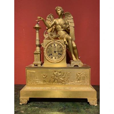 Gilt Bronze Clock  With Angel.