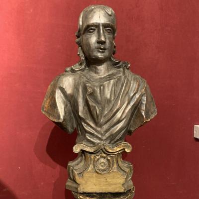 Bust In Silver Wood. XVIII Century