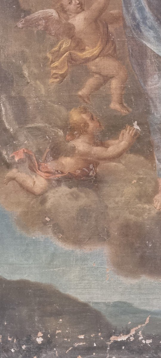 Assumption Of The Virgin, Oil On Canvas, Eighteenth Century-photo-1