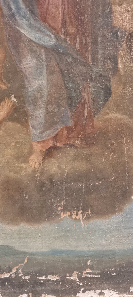 Assumption Of The Virgin, Oil On Canvas, Eighteenth Century-photo-2