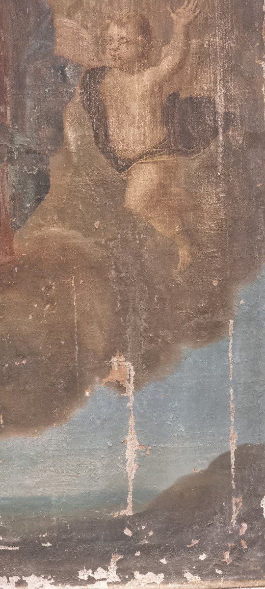 Assumption Of The Virgin, Oil On Canvas, Eighteenth Century-photo-3